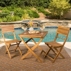 Positano 3pc Acacia Wood Foldable Bistro Set - Christopher Knight Home -Outdoor Living Shop GUEST 640ea39d 3cad 42cf 8135 104b360f6e78
