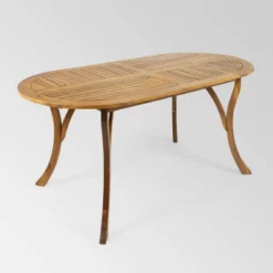 Hermosa 7pc Acacia Wood Oval Dining Set - Teak/Cream - Christopher Knight Home -Outdoor Living Shop GUEST 653f9ffb b55b 4f19 967d 1bbebc2b9f23