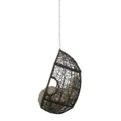 Castaic Indoor/Outdoor Wicker Hanging Chair With 8' Chain - Brown/Khaki - Christopher Knight Home -Outdoor Living Shop GUEST 6579027d d33b 406b 8450 06b5cfa0efd4