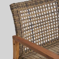 Breakwater 5pc Wood & Wicker Patio Chat Set With Fire Pit - Natural/Gray/Brown - Christopher Knight Home 10 Breakwater 5pc Wood & Wicker Patio Chat Set With Fire Pit - Natural/Gray/Brown - Christopher Knight Home -Outdoor Living Shop GUEST 66231694 51a9 42ba b5ab f57434cdec1c