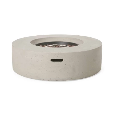 Aidan Outdoor 50000 BTU Light Weight Concrete Circular Fire Pit Light Gray - Christopher Knight Home 7 Aidan Outdoor 50000 BTU Light Weight Concrete Circular Fire Pit Light Gray - Christopher Knight Home - Image 5