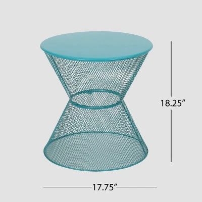 Nevada Iron Modern Side Table - Matte Teal - Christopher Knight Home 4 Nevada Iron Modern Side Table - Matte Teal - Christopher Knight Home - Image 2