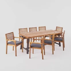 Atlantic 9pc Acacia Wood Dining Set - Christopher Knight Home -Outdoor Living Shop GUEST 6de2ebd7 dae3 4212 9398 bb7018c5b089