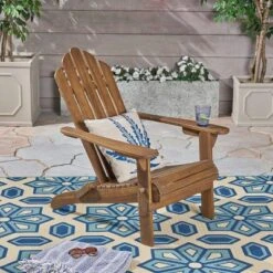 Hollywood Acacia Wood Foldable Patio Adirondack Chair - Christopher Knight Home