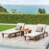 Ariana 3pc Acacia Wood Chaise Lounge Set - Teak/Cream - Christopher Knight Home -Outdoor Living Shop GUEST 6f7bd218 b12e 4138 be53 a7c4299e0aa8