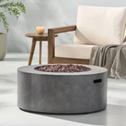 Wellington Outdoor 40000 BTU Circular Fire Pit With Concrete Finish - Christopher Knight Home -Outdoor Living Shop GUEST 7379b692 139b 429f a5a5 b5f4cf9914ce