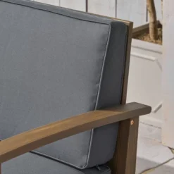 Perla 9pc Acacia Wood Sofa Conversational Set Gray/Dark Gray - Christopher Knight Home -Outdoor Living Shop GUEST 74131e0e 2198 4662 a613 f91b95f08374