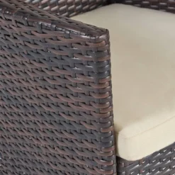 Flamingo 9pc Wood And Wicker Dining Set Dark Brown/Multibrown/Beige - Christopher Knight Home -Outdoor Living Shop GUEST 75578949 7a06 408b 8a5e 1f64bf5b3130