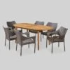 Fayette 7pc Acacia Wood And Wicker Dining Set - Brown - Christopher Knight Home 1 Fayette 7pc Acacia Wood And Wicker Dining Set - Brown - Christopher Knight Home -Outdoor Living Shop GUEST 7599187e fbe3 454d 9e1b a120ae2e5169