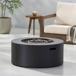 Wellington Outdoor 40000 BTU Circular Fire Pit Dark Gray - Christopher Knight Home -Outdoor Living Shop GUEST 761c3f09 1956 4167 a536 6d1ce3ee1e20