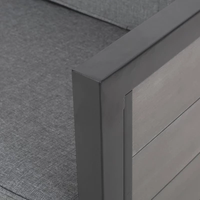 Jax 2pc Faux Wood Loveseat Set - Gray - Christopher Knight Home 5 Jax 2pc Faux Wood Loveseat Set - Gray - Christopher Knight Home - Image 3