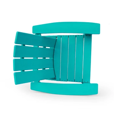 Encino 2pk Resin Contemporary Adirondack Chairs - Teal - Christopher Knight Home 9 Encino 2pk Resin Contemporary Adirondack Chairs - Teal - Christopher Knight Home - Image 7