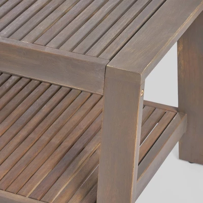 4pc Grenada Acacia Patio Chat Set With Sunbrella Cushions - Christopher Knight Home 6 4pc Grenada Acacia Patio Chat Set With Sunbrella Cushions - Christopher Knight Home - Image 4