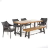 Montgomery 6pc Acacia & Wicker Dining Set - Teak/Brown - Christopher Knight Home -Outdoor Living Shop GUEST 7ac84f5b 8d35 4a0c 81a7 f1c38c17fcad