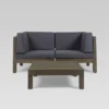 Oana 3pc Acacia Modular Loveseat And Table Set - Gray/Dark Gray - Christopher Knight Home -Outdoor Living Shop GUEST 7cbda4c1 ca36 43a8 be0a 6ecf8916ded3
