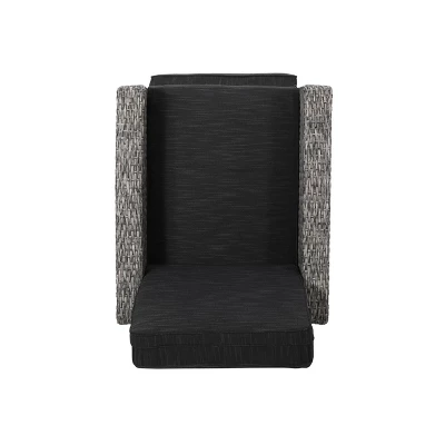 Murdock Outdoor Wicker Recliner - Black/Dark Gray - Christopher Knight Home 9 Murdock Outdoor Wicker Recliner - Black/Dark Gray - Christopher Knight Home - Image 7