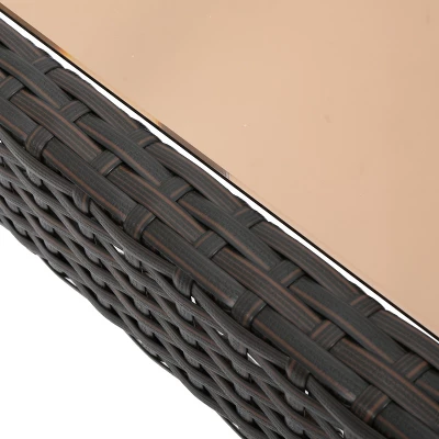 Antibes Wicker Patio Accent Table - Brown - Christopher Knight Home 4 Antibes Wicker Patio Accent Table - Brown - Christopher Knight Home - Image 2