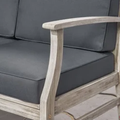 Perla 4pc Acacia Wood Sectional Sofa Light Gray/Dark Gray - Christopher Knight Home -Outdoor Living Shop GUEST 7fa27e85 e27b 489e 989b 9137f601c8a8