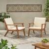 Temecula 2pk Outdoor Acacia Wood Club Chairs With Cushions - Brown Patina/Cream - Christopher Knight Home -Outdoor Living Shop GUEST 80057a73 655d 4971 a634 7e67ca5f01bf