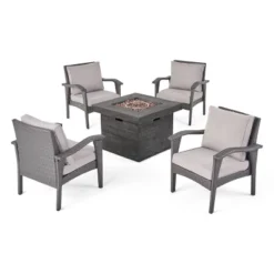 Keana 5pc Faux Rattan Club Chair & Fire Pit Chat Set - Christopher Knight Home 28 Keana 5pc Faux Rattan Club Chair & Fire Pit Chat Set - Christopher Knight Home -Outdoor Living Shop GUEST 80adfc4c 37f3 4b44 89e5 491011ad427d
