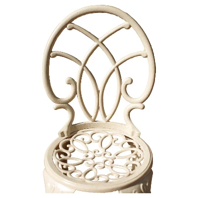 Anacapa 3pc Cast Aluminum Patio Bistro Set - Sand - Christopher Knight Home 4 Anacapa 3pc Cast Aluminum Patio Bistro Set - Sand - Christopher Knight Home - Image 2