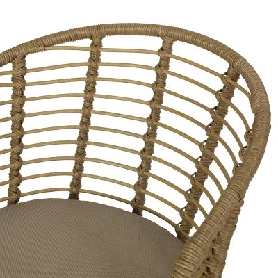 Randy 2pk Outdoor Wicker Chairs With Cushions - Light Brown/Beige - Christopher Knight Home 10 Randy 2pk Outdoor Wicker Chairs With Cushions - Light Brown/Beige - Christopher Knight Home - Image 8