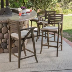 Hermosa 4pk Acacia Wood Patio Barstools - Christopher Knight Home -Outdoor Living Shop GUEST 82528c09 f51d 45c9 905a f68ef9a20610