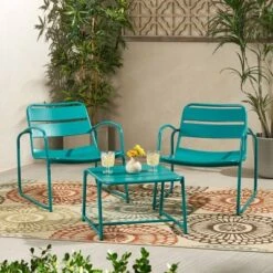 Cowan 3pc Iron Modern Chat Set - Christopher Knight Home -Outdoor Living Shop GUEST 83365deb 3d2a 48ff 8d94 c799e46cb011