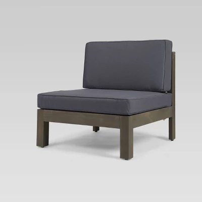 Brava 9pc Acacia Sectional Sofa Set - Gray/Dark Gray - Christopher Knight Home 6 Brava 9pc Acacia Sectional Sofa Set - Gray/Dark Gray - Christopher Knight Home - Image 4