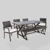 Sherman Oaks 6pc Aluminum/Wicker Patio Dining Set - Brown/White - Christopher Knight Home -Outdoor Living Shop GUEST 84a66e4b 90a3 45fc ab84 541555916a00
