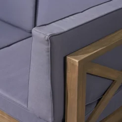 Thasos 10pc Acacia U-Shaped Farmhouse Sectional Sofa Set With Fire Pit - Gray - Christopher Knight Home -Outdoor Living Shop GUEST 8579486d ea38 42b7 af17 7cdbaa81c7fa 1