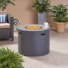Aidan Outdoor Round Lightweight Concrete Gas Burning Fire Pit - Dark Gray - Christopher Knight Home -Outdoor Living Shop GUEST 8626ac5b 8d78 4ba0 b3c1 2ff769294ba4