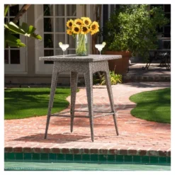 Puerta Square Wicker Bar Table Mixed Black - Christopher Knight Home 7 Puerta Square Wicker Bar Table Mixed Black - Christopher Knight Home -Outdoor Living Shop GUEST 880bcded 3f5c 43a6 9481 eef158122234