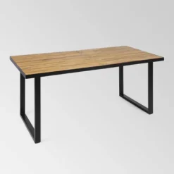 Heron 7pc Rectangular Acacia Wood &Wicker Dining Set - Teak/Brown - Christopher Knight Home -Outdoor Living Shop GUEST 880e79ae c0e9 4d45 8039 e832b6620664