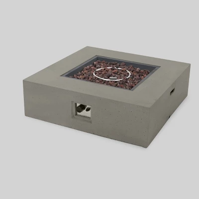 Oana 7pc Acacia V-Shaped Sectional Sofa Set With Fire Pit - Teak/Beige/Light Gray - Christopher Knight Home 6 Oana 7pc Acacia V-Shaped Sectional Sofa Set With Fire Pit - Teak/Beige/Light Gray - Christopher Knight Home - Image 4