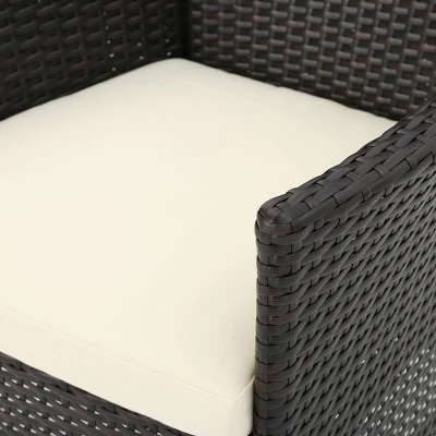 Malta 3pc All-Weather Wicker Patio Chair Set - Brown - Christopher Knight Home 6 Malta 3pc All-Weather Wicker Patio Chair Set - Brown - Christopher Knight Home - Image 4