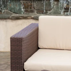 Murano 4pc Wicker Patio Sofa Set - Brown - Christopher Knight Home -Outdoor Living Shop GUEST 8be1ec53 c0e6 417e a106 1aa6538365db