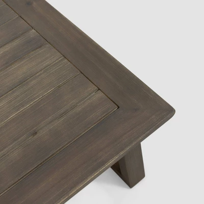 Belgian 2pc Acacia Wood Chat Set - Gray/Light Gray - Christopher Knight Home 7 Belgian 2pc Acacia Wood Chat Set - Gray/Light Gray - Christopher Knight Home - Image 5