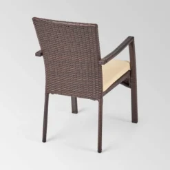 Villa 9pc Wood And Wicker Expandable Dining Set Brown And Cream - Christopher Knight Home -Outdoor Living Shop GUEST 8d255e30 b552 4771 a28c 811a4a9eca0a