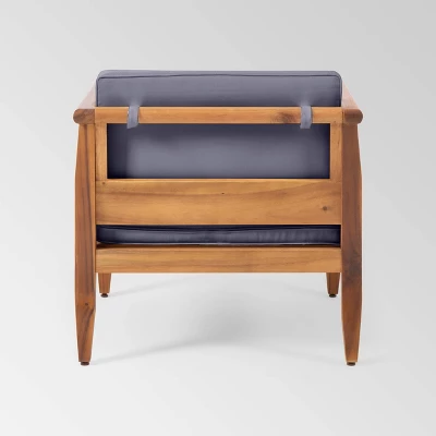 Aston 4pk Acacia Wood Mid-Century Modern Club Chairs - Teak/Gray - Christopher Knight Home 3 Aston 4pk Acacia Wood Mid-Century Modern Club Chairs - Teak/Gray - Christopher Knight Home