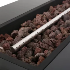 Aidan Outdoor 50000 BTU Light Weight Concrete & Ceramic Rectangular Fire Pit Light Gray - Christopher Knight Home