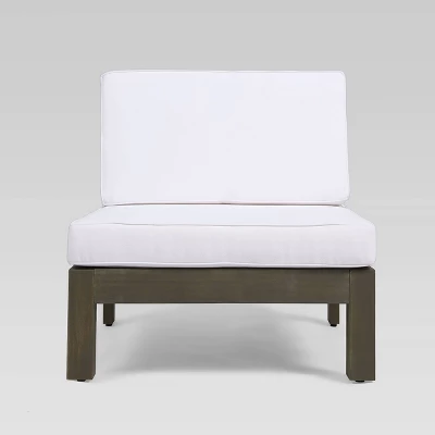 Brava 4pc Acacia Modular Sofa And Table Set - Gray/White - Christopher Knight Home 7 Brava 4pc Acacia Modular Sofa And Table Set - Gray/White - Christopher Knight Home - Image 5