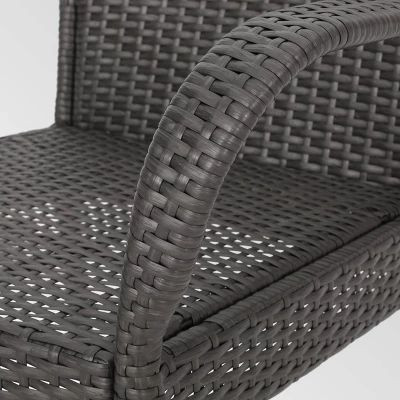 Pala 5pc Wicker Contemporary Dining Set Gray - Christopher Knight Home 5 Pala 5pc Wicker Contemporary Dining Set Gray - Christopher Knight Home - Image 3