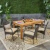 Elmar 7pc Wood & Wicker Expandable Dining Set - Natural/Brown/Cream - Christopher Knight Home -Outdoor Living Shop GUEST 934e1c12 3b14 40a0 bc1f 4e7e38b64336