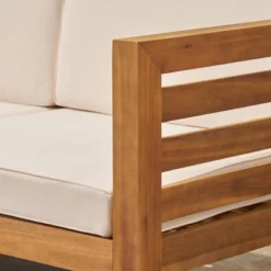 Cambridge 5pc Acacia Wood Patio Sofa Set - Teak/Beige - Christopher Knight Home -Outdoor Living Shop GUEST 9374a90b e8ab 401e b6bd b1cd6a552aef