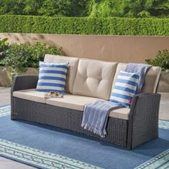 Sanger Wicker Sofa - Brown/Beige - Christopher Knight Home -Outdoor Living Shop GUEST 9396036c b12e 4e9c 9f41 0cd16e524498