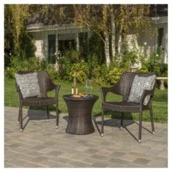 Mirage 3pc Wicker Stacking Chair Chat Set - Christopher Knight Home -Outdoor Living Shop GUEST 94295785 eb81 4136 9bba 3624bfdebd58