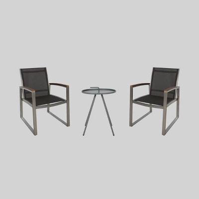 3pc Glasgow Aluminum And Mesh Patio Chat Set Silver - Christopher Knight Home 3 3pc Glasgow Aluminum And Mesh Patio Chat Set Silver - Christopher Knight Home