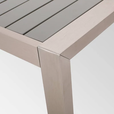 Navan Rectangle Aluminum 70" Dining Table Silver - Christopher Knight Home 5 Navan Rectangle Aluminum 70" Dining Table Silver - Christopher Knight Home - Image 3