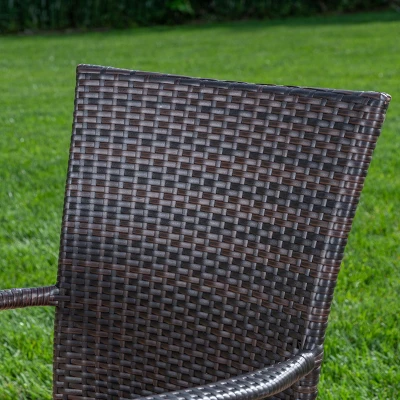 Camden 3pc Acacia & Wicker Bistro Set - Brown - Christopher Knight Home 4 Camden 3pc Acacia & Wicker Bistro Set - Brown - Christopher Knight Home - Image 2
